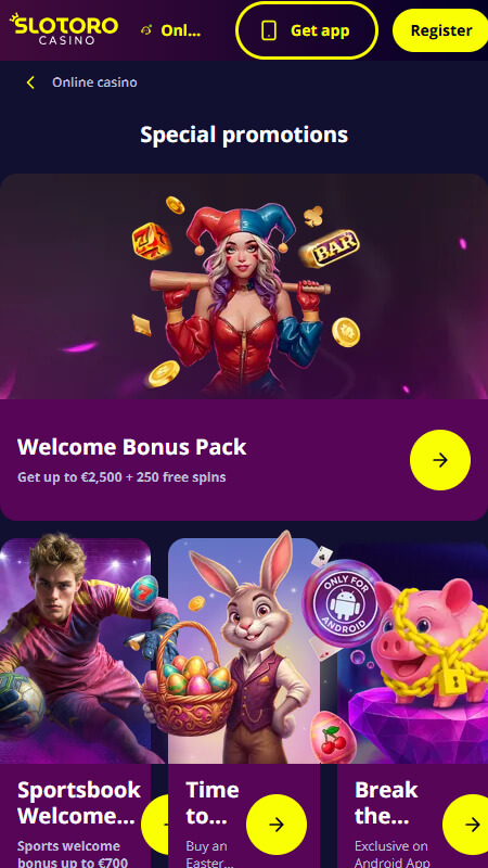 Slotoro бонусы