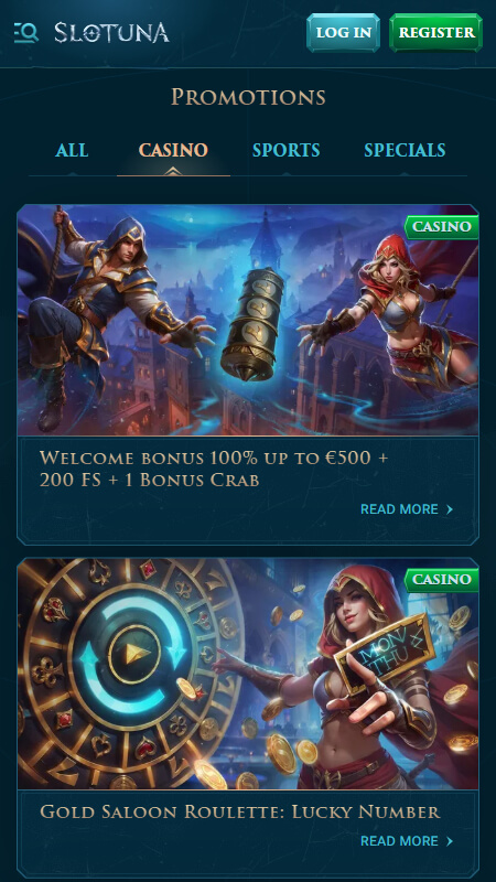 Slotuna bonusi un promo kodi