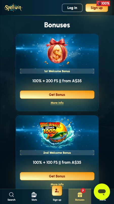 Spellwin bonuses and promotions