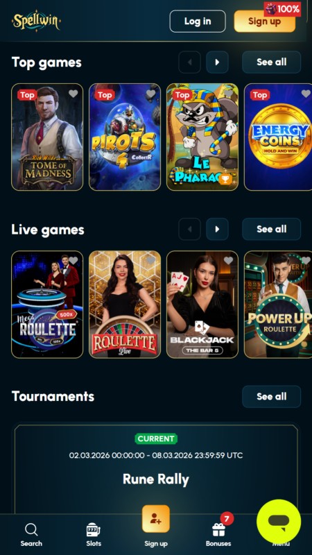 Spellwin casino games