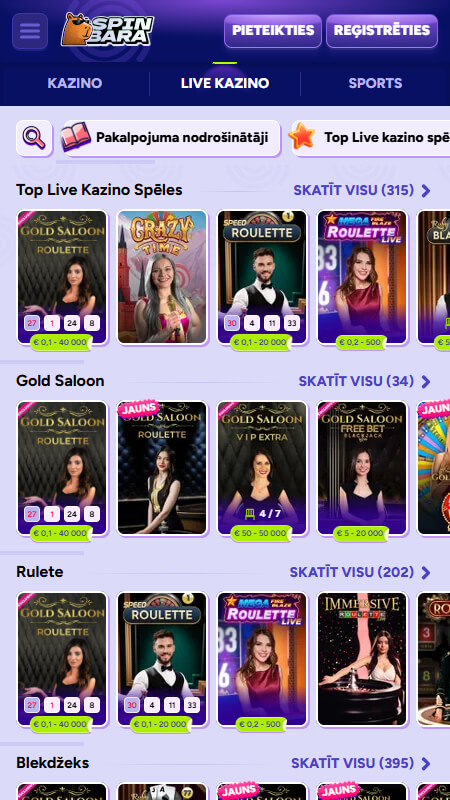 Spinbara live casino
