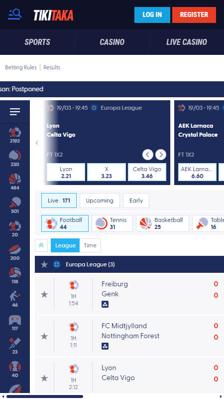 TikiTaka live sport betting