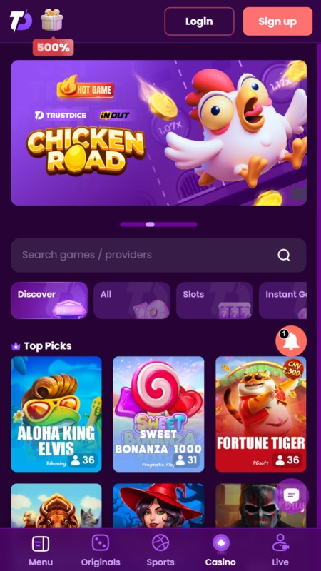 TrustDice Kazino spēles