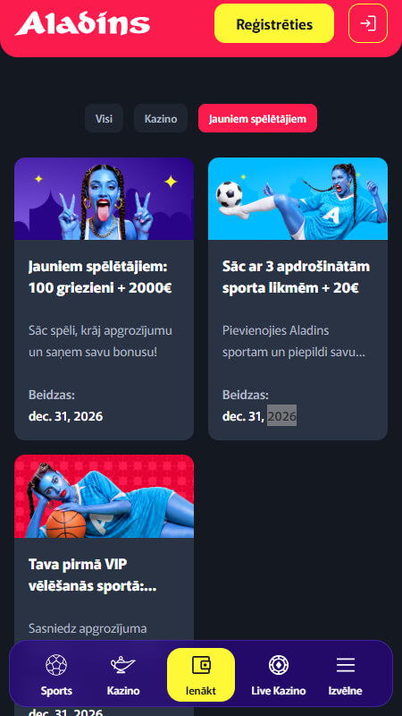 Aladins sporta bonuss