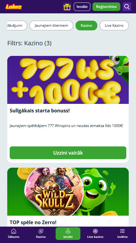 Laimz casino bonuses Latvia