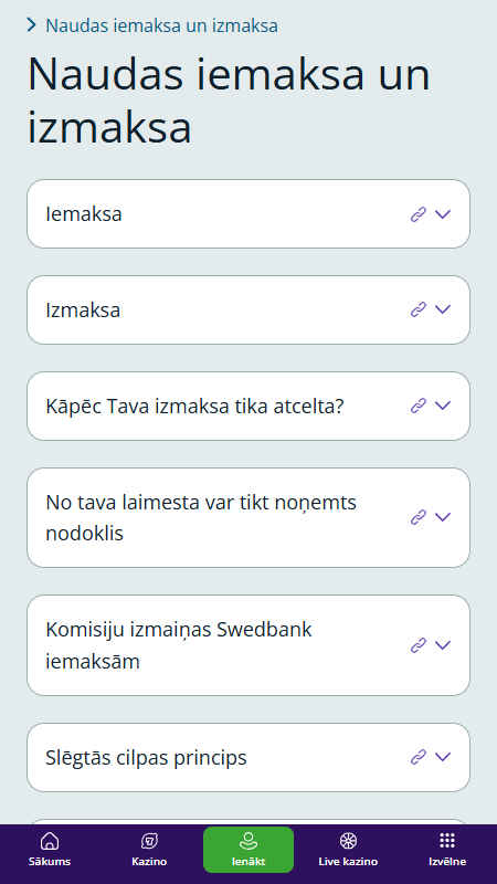 Laimz iemaksas un izmaksas