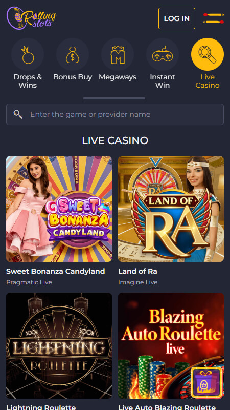 Rolling Slots live casino games