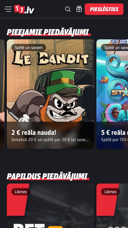 11.lv bonusi un akcijas