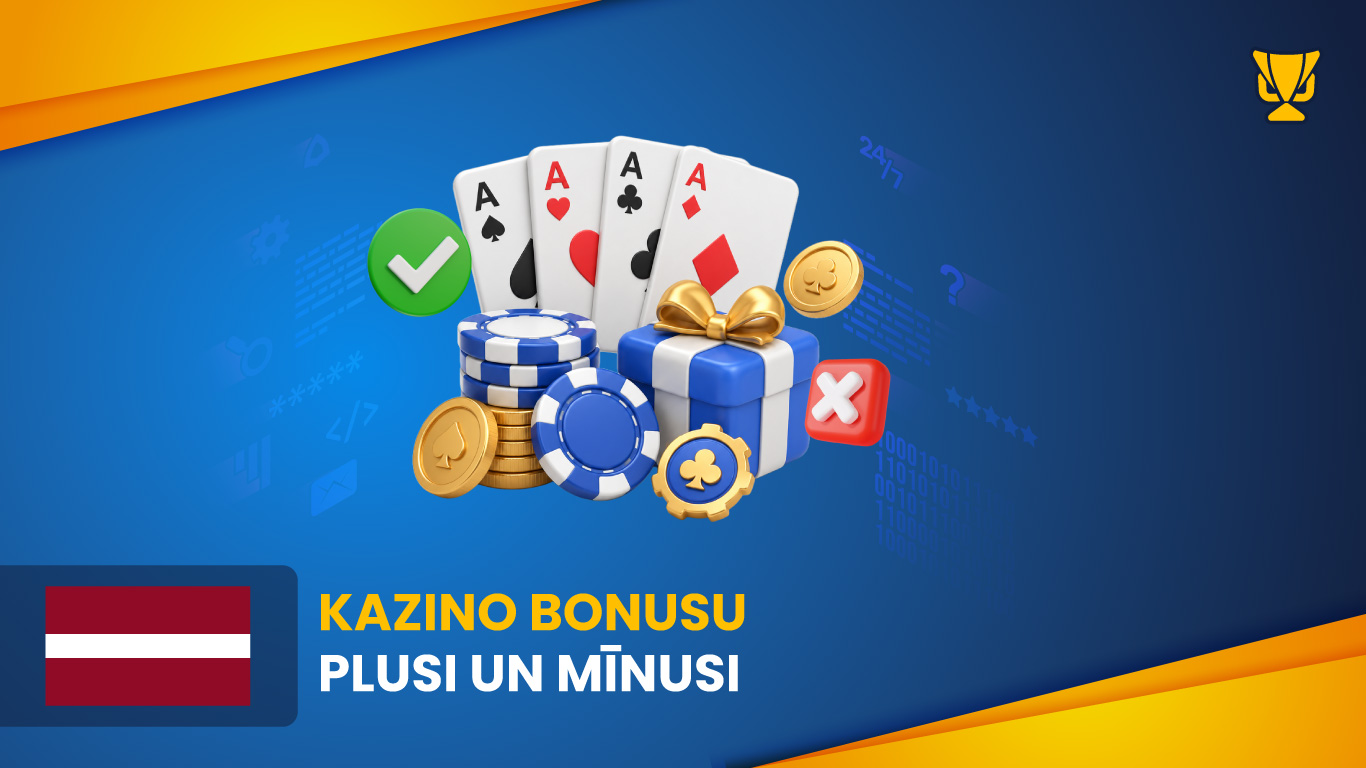 Kazino bonusu plusi un mīnusi tiešsaistes kazino