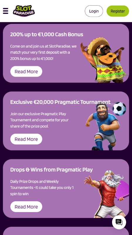 Slot Paradise akcijas un piedāvājumi