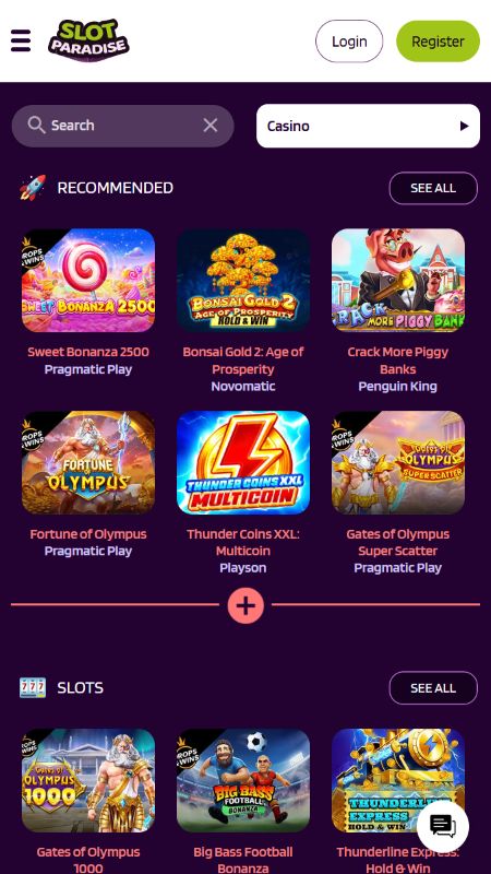 Labākie spēļu automāti šobrīd vietnē Slot Paradise