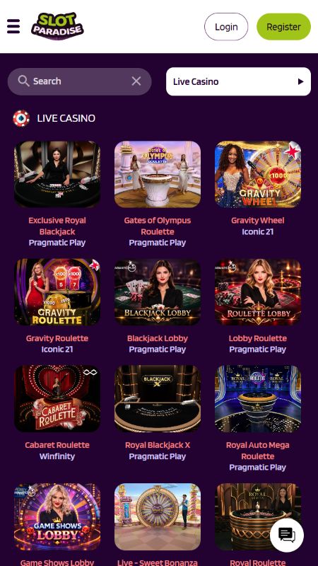Tiešraides kazino spēles ar Slot Parad