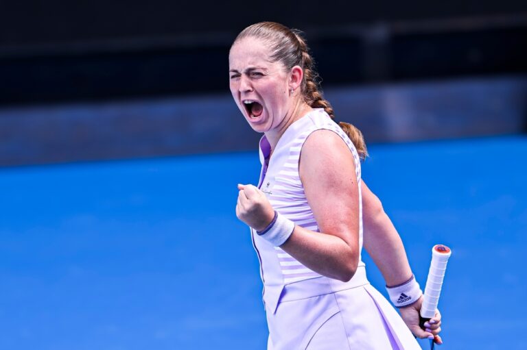 Jelena Alona Ostapenko during the Australian Open AO 2024 Grand Slam tennis tournament