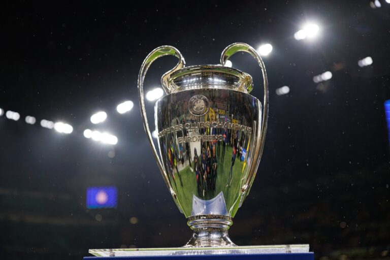 Milan, Italy - 03 11 2025: Champions League Trophy seen during UEFA Champions League game between teams of Internazionale Milano and Feyenoord FC